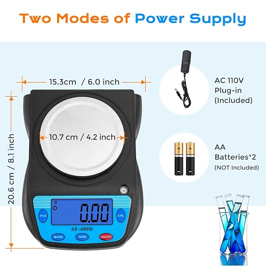 Bonvoisin Digital Lab Scale 600g x 0.01g Precision Electronic Scale LCD Display Analytical Balance Jewelry Scale Scientific Scale 0.01g Accuracy