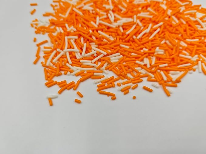 Edible Halloween Jimmies Sugar Sprinkles for Cake Decorating, Baking, Ice Cream, Cookies, Cupcake Topper Decorations,5oz (White&Orange&Black&Green&Purple)
