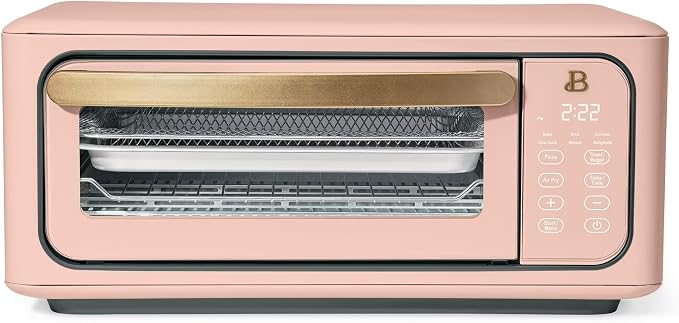 Infrared Air Fry Toaster Oven 9 Slice, 1800W Countertop Oven with Convection & Air Fry Functions, Digital Touch Display, Multi Cooking Modes for Baking, Broiling & Reheating (Rose)