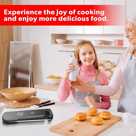 Meat Thermometer Digital with 1 Second Instant Read, Large LED Display, Food Thermometer 2026 Upgraded Waterproof Kitchen Meat Thermometer for Grilling, Cooking, BBQ, Oven