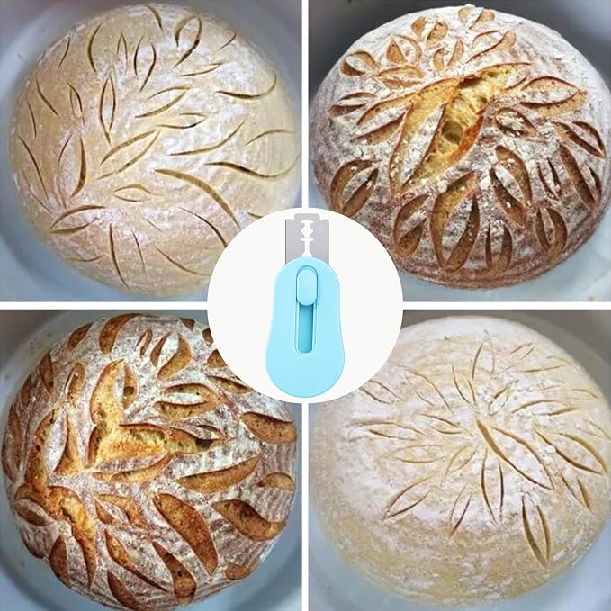 SUMAJU Bread Lame with Extractable Blade - 20 Razor Blades,Dough Scoring Tool for Sourdough Breads baking & Bread Making Tools-Blue