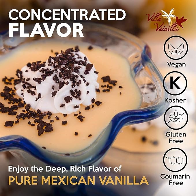 Villa Vainilla Pure Vanilla Concentrate- Premium, Real, Natural, Gourmet Flavor from Mexico (16.9 Fl Oz Vanilla Concentrate)