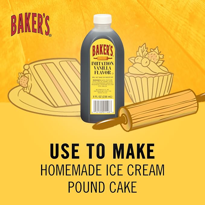 Baker's Imitation Vanilla Flavor, 8 fl oz (Pack of 24)