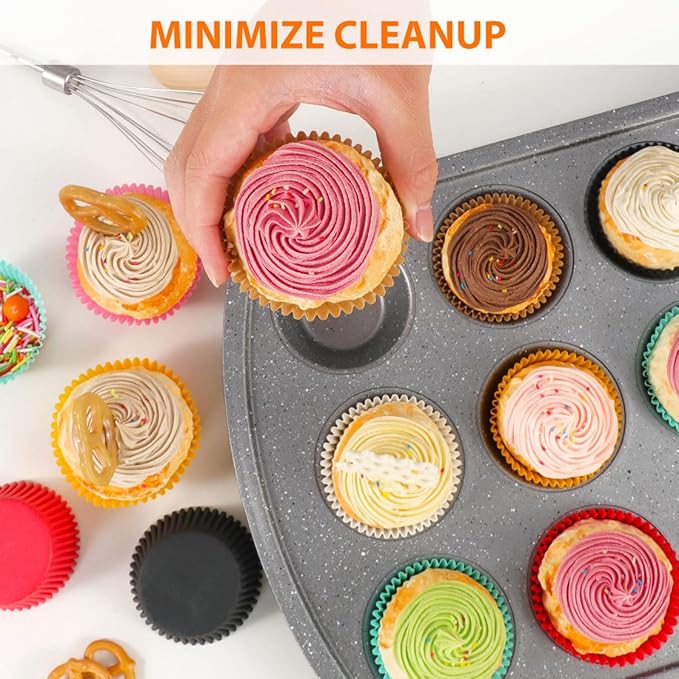 Caperci Standard Cupcake Liners for Baking 200 Counts - Greaseproof Muffin Baking Cups for Wedding Birthday Party Baby Shower Festivals (Natural)