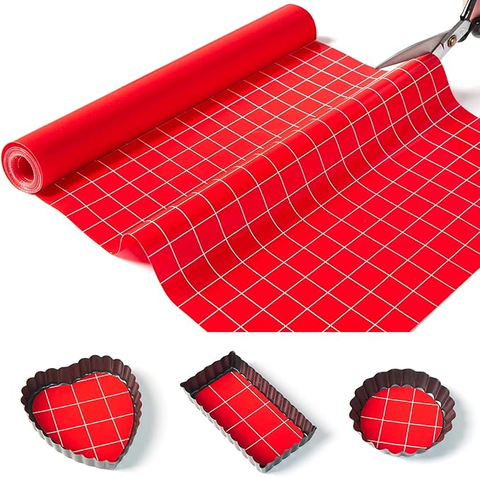 Silicone Baking Mat Roll 12IN*5FT Free Cutting, Non-Slip Pastry Mat, Non-Stick Reusable Air Fryer Liner, Oven Liners, Counter Mat, Freeze Dryer Mat, Easily Cut to Size Fit All Ovens Pans Tins Dishes