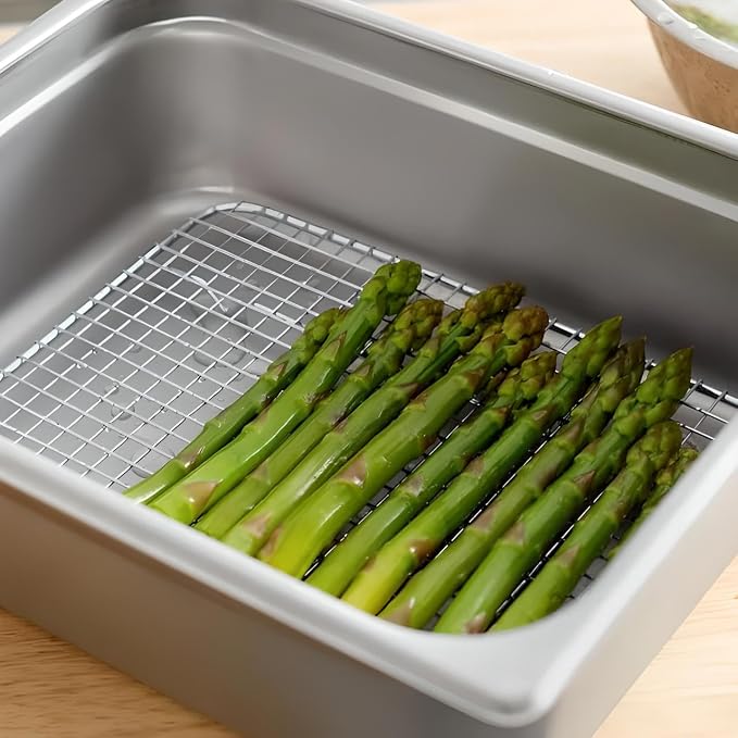 OCS Parts 8" x 10" Stainless Steel Pan Grate for 1/2 Size Steam Table Pans | Footed Cooling Pan Grate for Steam Tables, Baking, and Hotel Pans