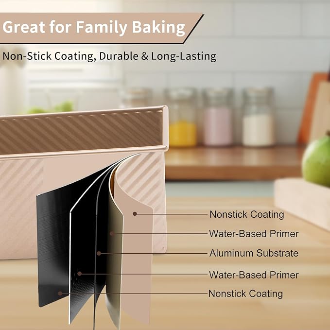 Pullman Loaf Pan with Lid 13x5 Inch, Large Nonstick Bread Pan for Baking, Professional Square Toast Mold with Bottom Vents, 2.2LB Aluminum Steel Sandwich Bread Pan for Sourdough Baking