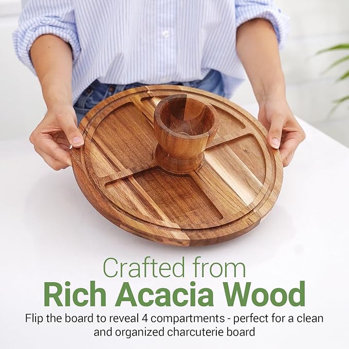 Linda’s Essentials Acacia Wood Cake Stand with Lid (Acrylic) 12 Inch Round Cake Holder Stand with 5 Bonus Cake Sheets, 2-in-1 Wooden Cake Stand with Dome & Charcuterie Board for Cheese, Cake Plate