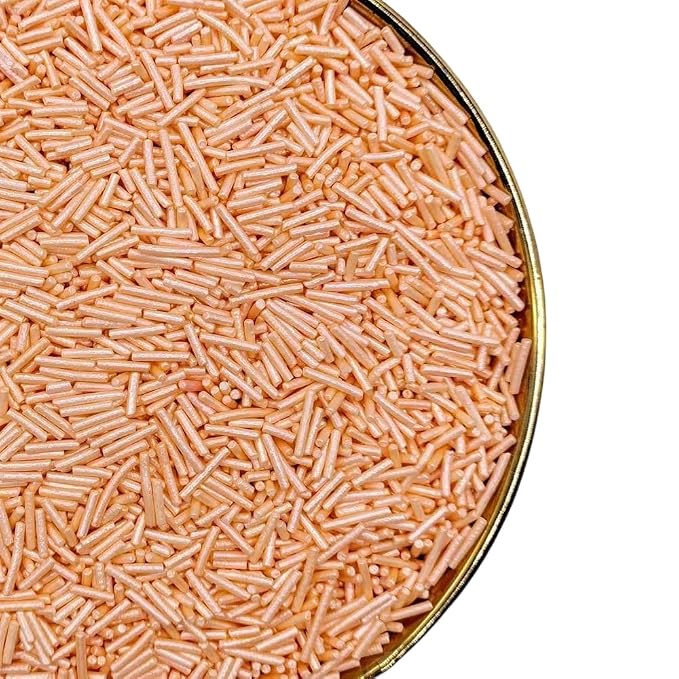NIPEOR Christmas Orange Jimmies Cake Sprinkles3.53/100g,Cookie Sprinkles,Sugar Pearl, Edible Candy Pearls Sprinkles - Holiday Cake Sprinkles for Baking - Cupcake and Cake Topper for Cake Cupcake Decorationg (Orange)