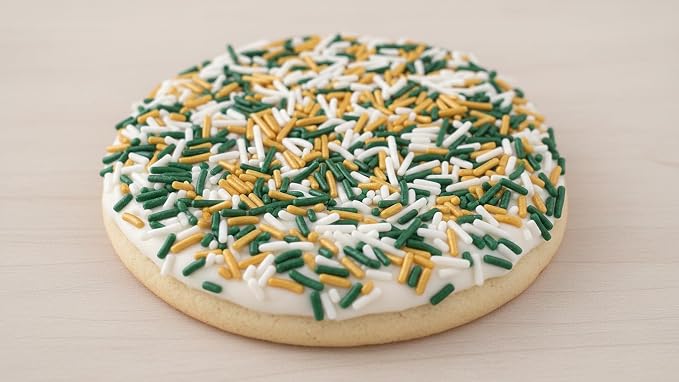 NCS Green Bay Game Day Green, Gold & White Jimmies Edible Sprinkles – Cupcake, Cake & Cookie Decorations, 7 oz