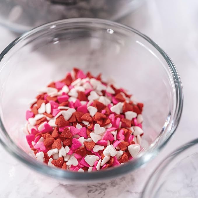 Unpretentious Heart Sprinkles, 1.5 lb, Red Pink & White Mix, Decorative & Fun, Colorful