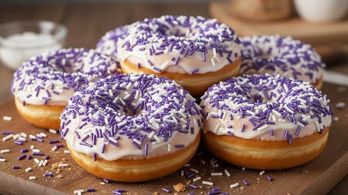 NCS Pearlized Purple & White Jimmies Edible Sprinkles – Cupcake, Cake & Cookie Decorations, 7 oz