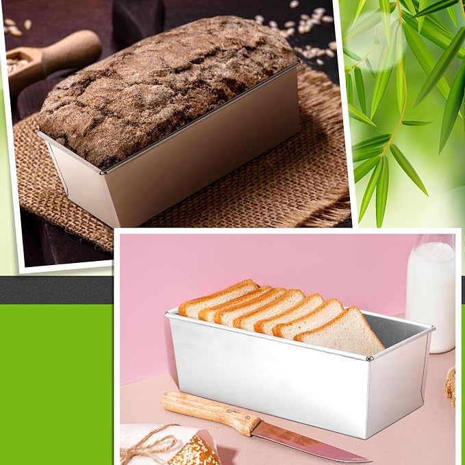 Funnymoom 2 Pcs Stainless Steel Bread Loaf Pan 7 x 3 Inch Small Loaf Pans Nonstick Rectangle Baking Bread Bakeware for Breads Casseroles Vegetables Dishwasher Safe