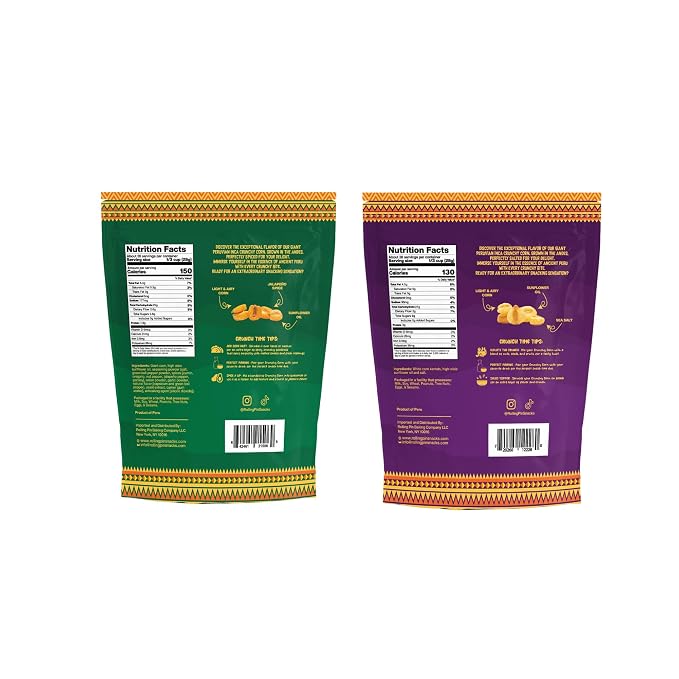 Rolling Pin GIANT Peruvian Inca Crunchy Corn Variety 2-Pack - Sea Salt & Jalapeno, 56 Oz