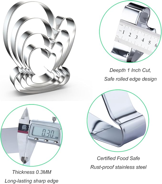 Winter Mitten Glove Cookie Cutter Set for Baking, 5/4/3/2 inch, 4 Piece, Stainless Steel