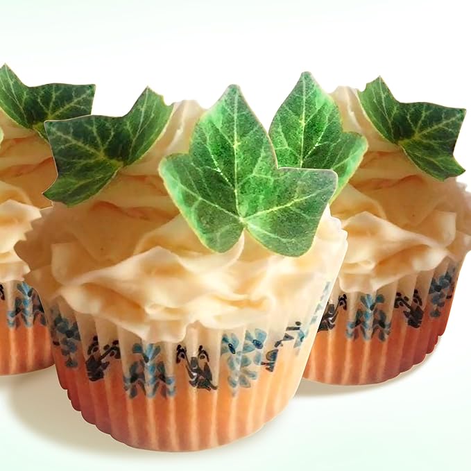 Sugar Robot - Edible Small Ivy Leaves - Small Size - Edible leaves for cake decorating - Premium Crafted - Made in the USA Cake -Set of 24 (Ivy Leaf)