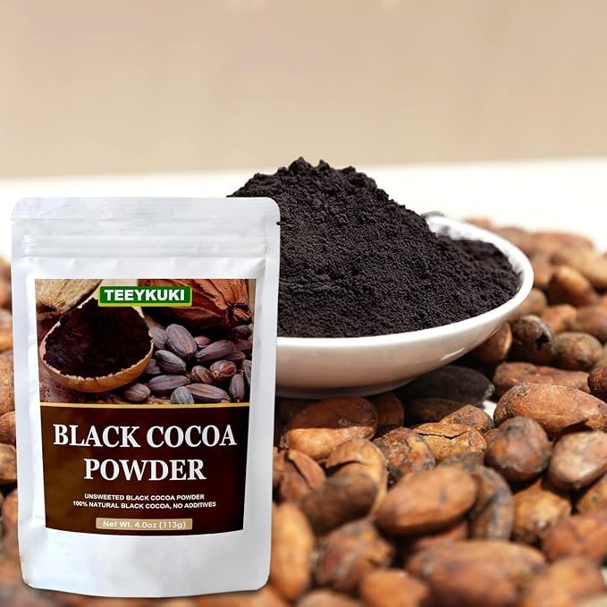 Black Cocoa Powder, 4.0oz(113.0g), Premium Food Grade Black Cocoa Powders for Cooking & Baking, Non-GMO