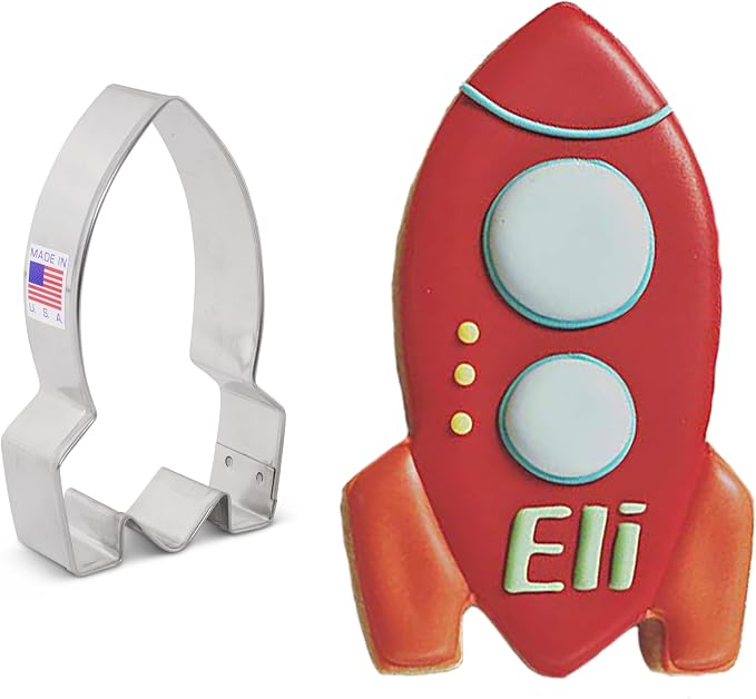 Ann Clark Space Rocket Cookie Cutter, 4-1/8" Made in USA