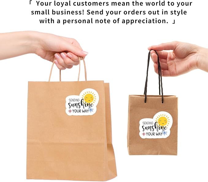 Thank You Stickers Small Business, Sending Sunshine Your Way Thank You Stickers, Online Retailers Mail Envelopes Packaging Labels Shipping 500 PCS