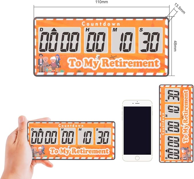 Jayron 9999 Day Digital Countdown Timer for Kitchen Office Desk LCD, Yellow | Magnetic back, 60-second alert, count-up after zero, pause and resume, classroom events, wedding dates, fridge and shelf use