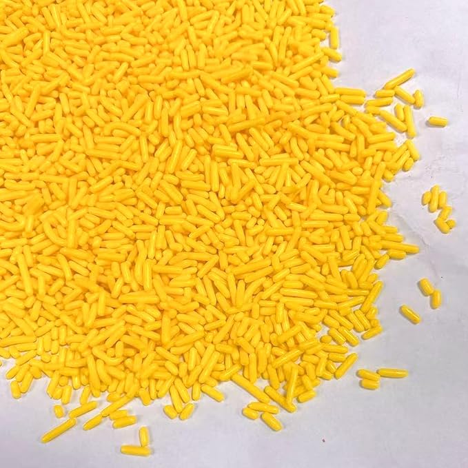 PhilaeEC Yellow Jimmies Sprinkle Edible Soft Jimmies Sprinkle for Cake Decoration Cupcake Topper Cookie Baking Decorations Halloween Christmas Valentine Supplies 2.75oz/78g