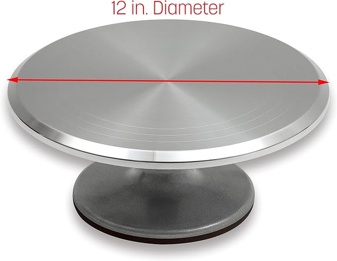 Trademark Innovations 12" Revolving Cake Decorating Turntable Stand - Professional Aluminum & Non-Slip