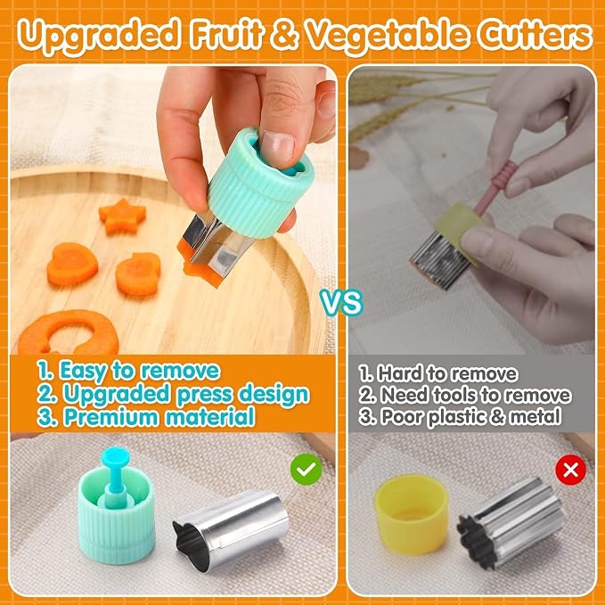 32PCS Sandwich Cutter and Sealer Set Sandwich Cutter for Kids, Vegetable Fruit Cutter Shapes with Food Picks for Kids School Lunch Bento Box Accessories Cookie Cutters | Sandwich Cutter and Sealer Cookie Cutter Fruit Cutters Shapes Sandwich Maker Bread...