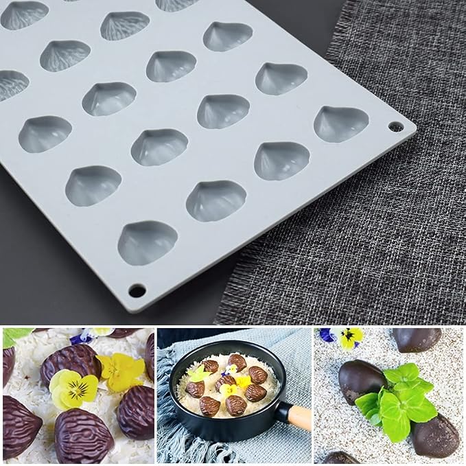 mostsom Mini Chestnut Chocolate Mold,Silicone Molds,Small Jelly Bean,Pastry,Candy,Fondant Molds (Chestnut K)