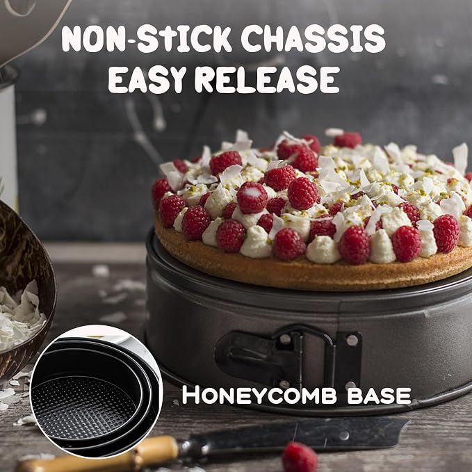 11 Inch Premium Non-stick Springform Pan, Leakproof Round Cheesecake Pan with Removable Bottom, Spring Form for Baking (Black)