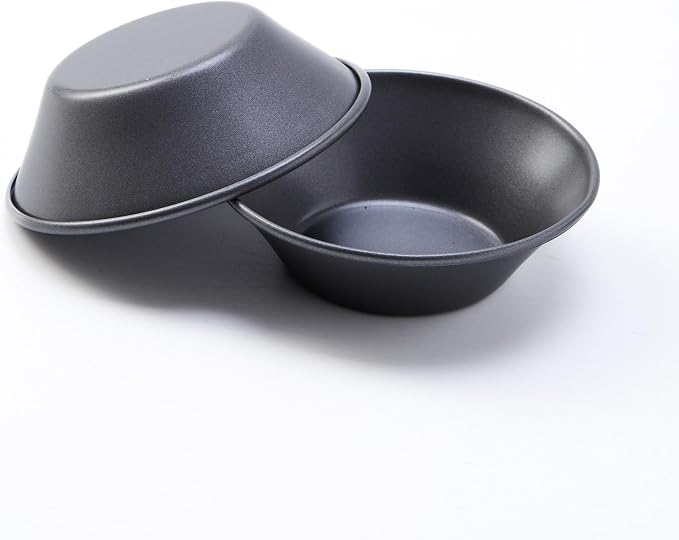 Pastel de Nata Tins Carbon Steel – 8 Pack Egg Tart Molds for Baking, Nonstick Mini Pie and Custard Tart Pans, Reusable Portuguese Custard Tart Shell Trays, Oven & Air Fryer Safe