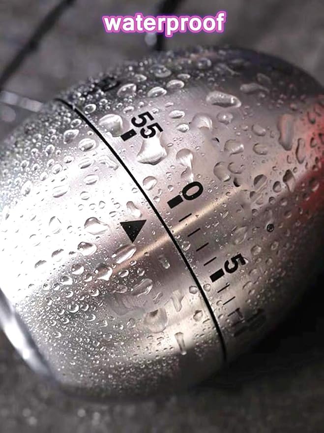 Egg Timer Wind up Kitchen Cooking Timer Reminder Mechanical Reminder Cute Mechanical Rotating Alarm with 60 Minutes for Cooking (Silver)
