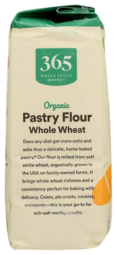 365 by Whole Foods Market, Flour 100 Percent Whole Wheat Pastry Organic, 32 Ounce (Pack of 2)
