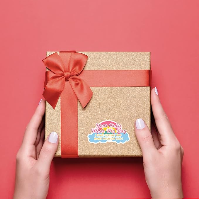Your Order Made My Day Stickers, Cute Thank You Your Order Stickers for Mail Envelopes Shipping Business Package Packaging 500 PCS