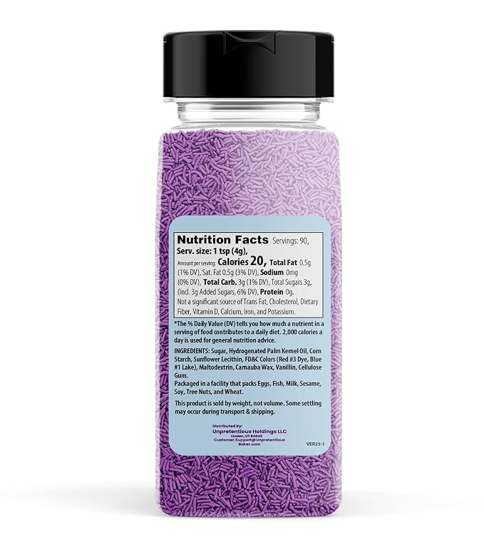 Unpretentious Purple Sprinkles, Perfect for Festivities, Multi-Use Shaker Bottle, Dessert Decorating
