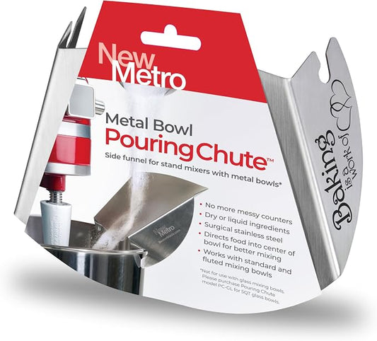 New Metro Design Pouring Chute Stand Mixer Replacement Pouring Shield with Unique Laser Etched Motto, Baking is a Work of Heart