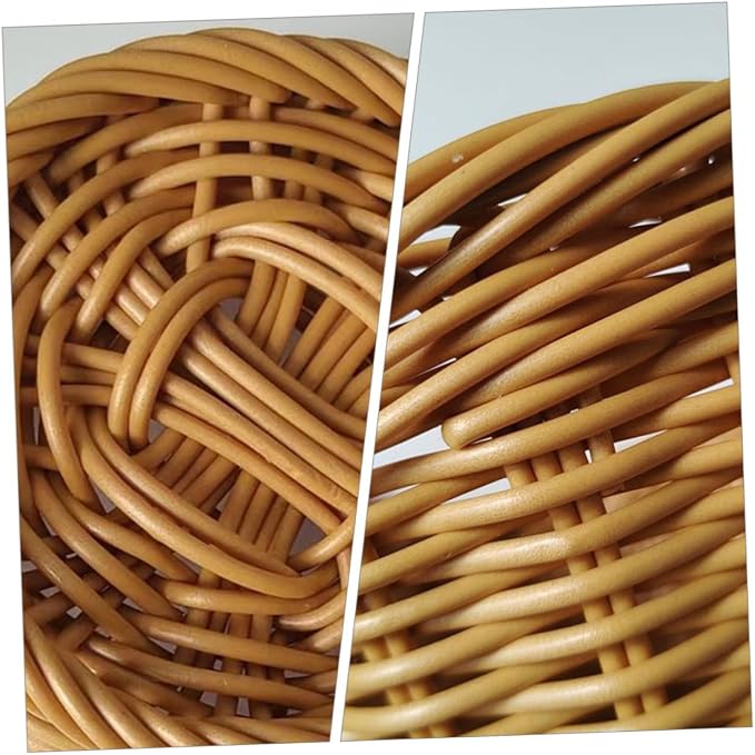 Milisten Handwoven Rattan Vegetable Basket Multi-function Kitchen Storage Basket with Lid Fruit and Bread Holder for Home Dining and Food Serving