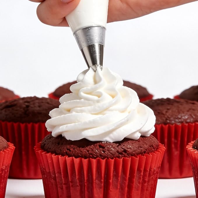 9-Piece Open Star Piping Tips Set - Small French Star Frosting Nozzles, Stainless Steel Icing Tips Star Pastry Tips, Frosting Nozzle Kit for Cupcakes Cakes Cookies Decorating