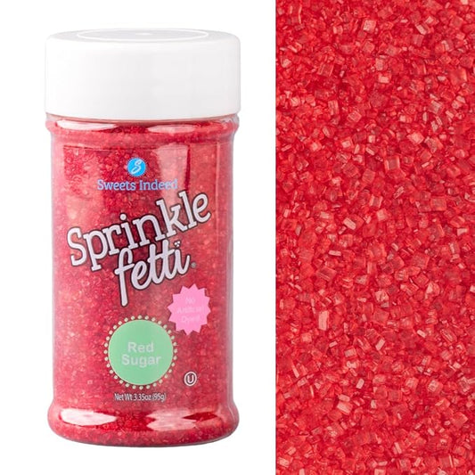 Sweets Indeed Red Decorating Sugar, Dye Free, Edible Sprinkle Mix, Perfect for Cake Decorations, Baking, Ice Cream, Cookies, Cupcake Topper 3.35 ounces