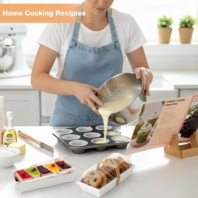 OAMCEG 7.5x3.3 Inch Small Charcuterie Boxes with Clear Lids,50Pcs Mini Bakery Containers,Disposable To Go Food Paper Boxes for Sandwich, Cookie, Pastry, Cake Slice (White)