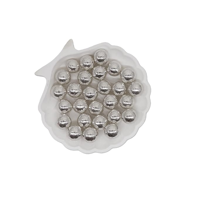14mm Edible Silver Pearl Sugar Sprinkles Candy Mini Pearls Cake Decorations Cupcake Toppers Cookie Decorating Perfect for Wedding Party Valentine Halloween Christmas Supplies 3OZ