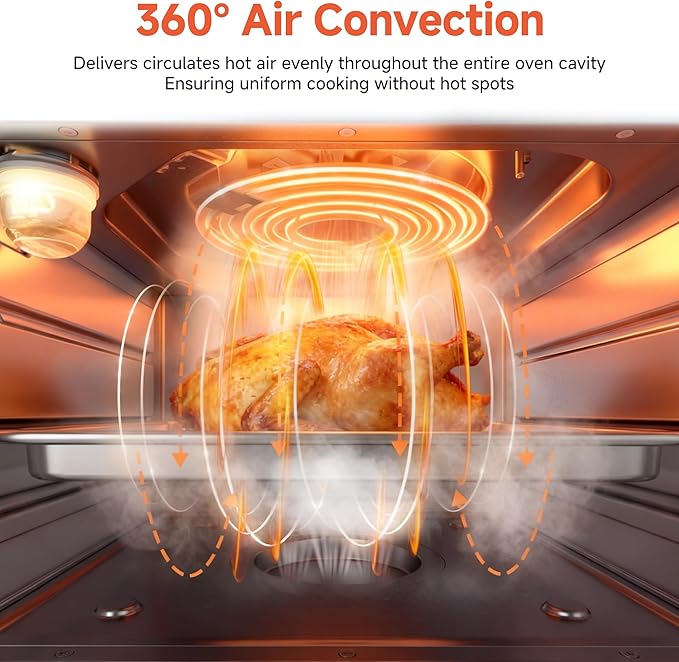 OUNIN Air Fryer Toaster Oven Combo, 11-in-1 Countertop Steam Oven with Self-Cleaning, Dual Cook, Bake, Roast, Dehydrate, 90-430°F, 16QT Capacity
