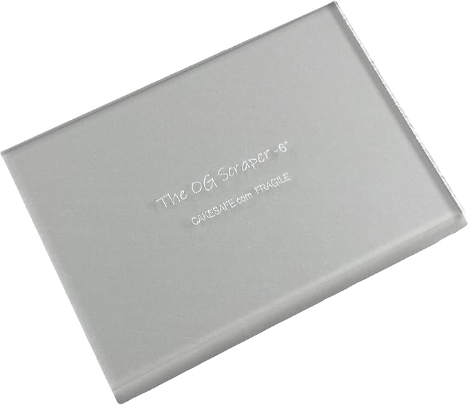 CAKESAFE 6 Inch OG Scraper-Clear Acrylic Cake, Icing, and Butter Cream Smoother with Beveled Edge