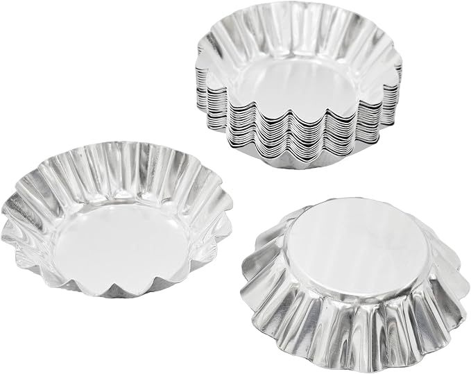pson 20Pcs 2.75 Inch Egg Tart Molds, Non-Stick Aluminum Mini Tart Pans for Baking Tarts, Pies, Cupcakes, Muffins, Pudding, and Desserts