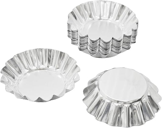 pson 20Pcs 2.75 Inch Egg Tart Molds, Non-Stick Aluminum Mini Tart Pans for Baking Tarts, Pies, Cupcakes, Muffins, Pudding, and Desserts