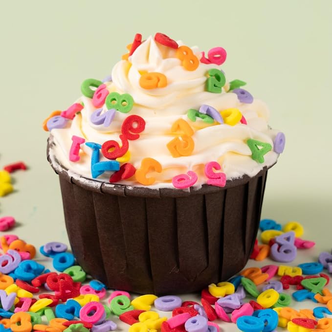Numbers Sprinkles for Cake Decorating 7 Ounces Edible Rainbow Confetti Sprinkles for Cupcake, Cookies, Ice Cream Topper, Multicolor Cake Decorationss, Baking Desserts