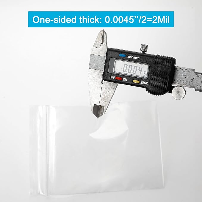 2''x 3'', (Pack of 100) Thick Clear Plastic Reclosable Zip Poly Bags with Resealable Lock Seal Zipper for Photo, Jewelry, Bakery, Treats, Travel, Storage, Packaging & Shipping