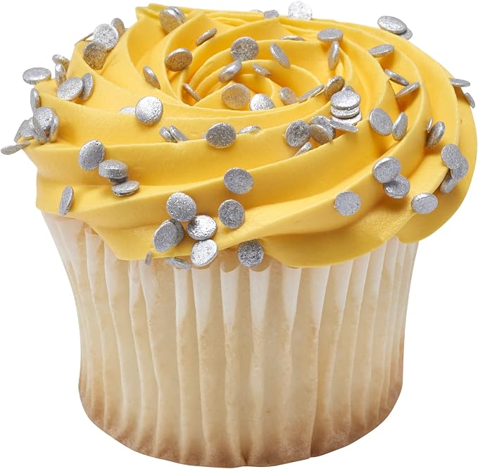 DECOPAC Confetti Silver Quins Sprinkles, 1.21 lb