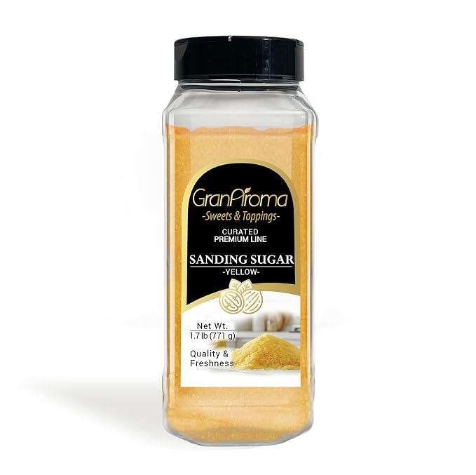 GranAroma Yellow Sanding Sugar, Decorative, Cookies & Sweets (1.7 Pound)