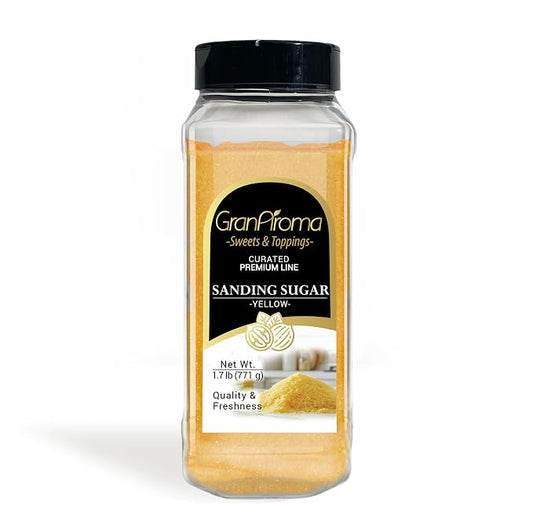 GranAroma Yellow Sanding Sugar, Decorative, Cookies & Sweets (1.7 Pound)