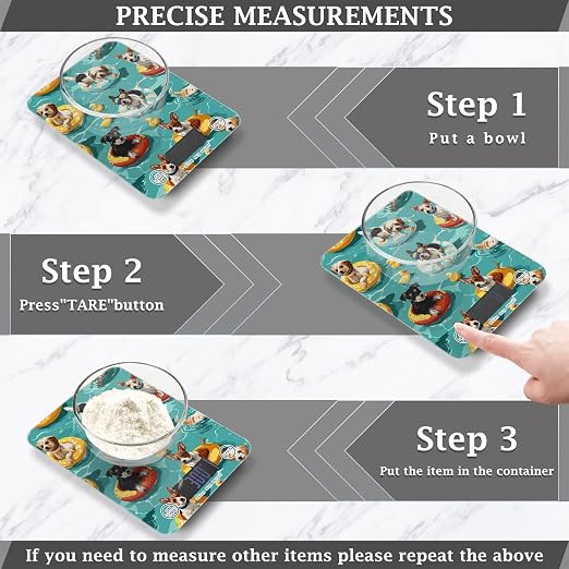 Food Scale Kitchen Scale Food Weight Scales Digital Weight Grams and Ounces Small Electronic Food Scale for Baking Cooking Teal Swimming Pool Dogs and Ducks